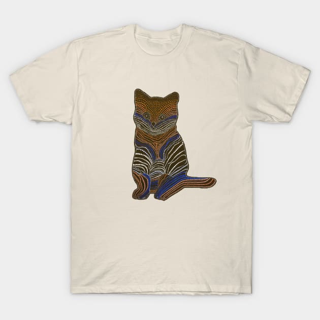 Meow - Orange & Blue T-Shirt by Amy Diener